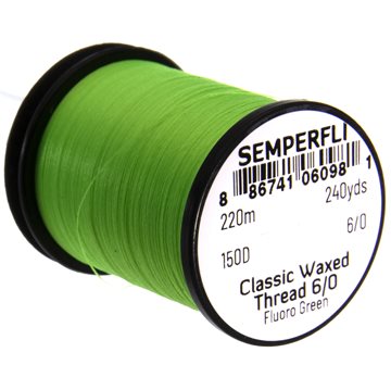 Semperfli Bindetråd - Waxed Thread 6/0 Fluoro Green